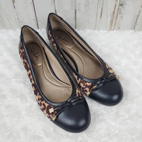 Life Stride Shoes - Life Stride Leopard Print Wedge Flats Size 8.5